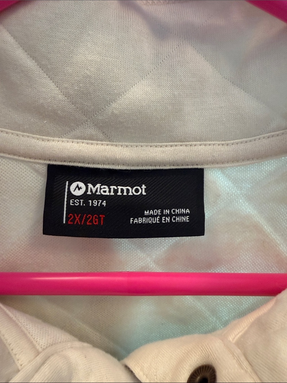 Marmot Cream Quilted Snap Pullover - Picture 2 of 3